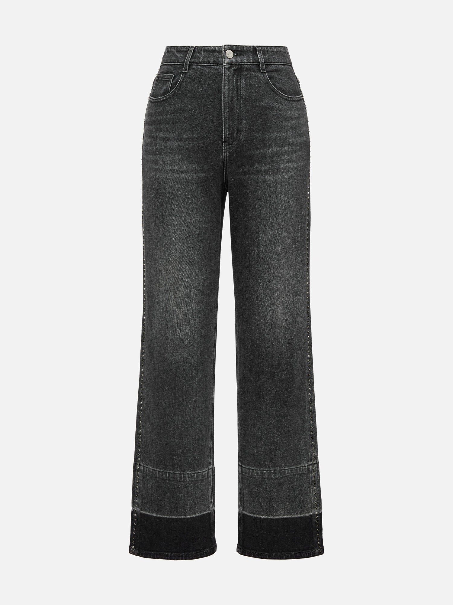 Dark-Wash Straight Leg Pants | Black