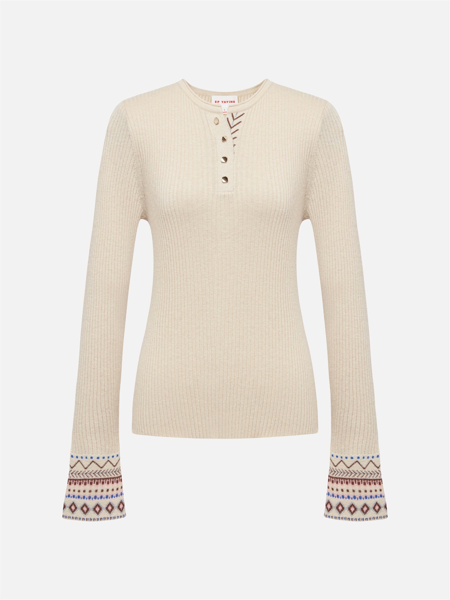 Yak Wool Ethnic Style Pullover | Beige