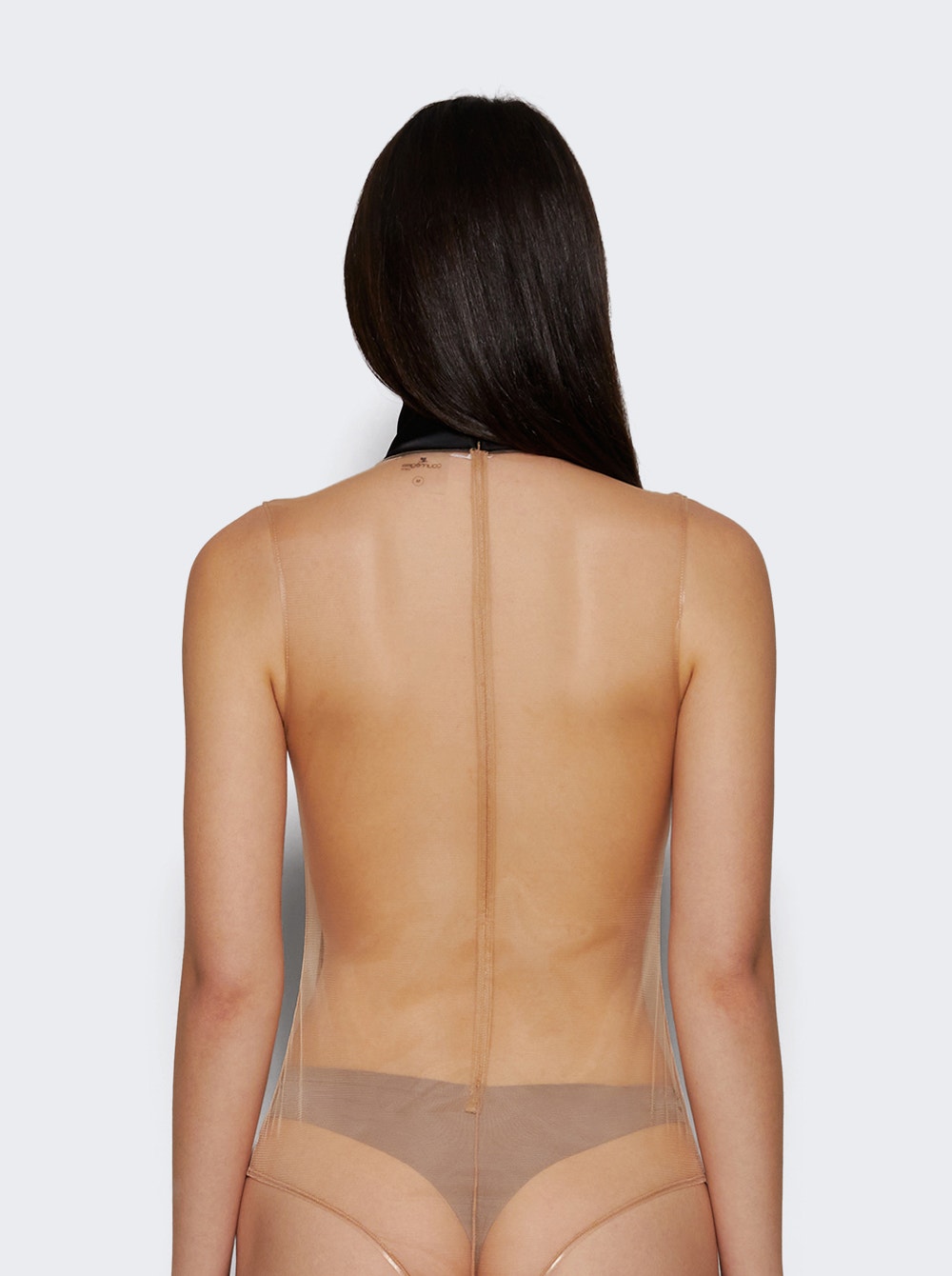 Women | Courrèges | Illusion Mockneck Bodysuit Sand And Black | Multi