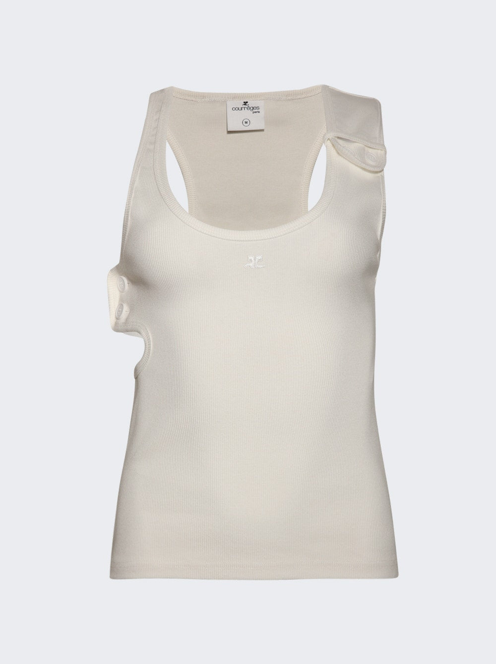 Women | Courrèges | Double Buckle 90's Rib Tank Top Heritage | White
