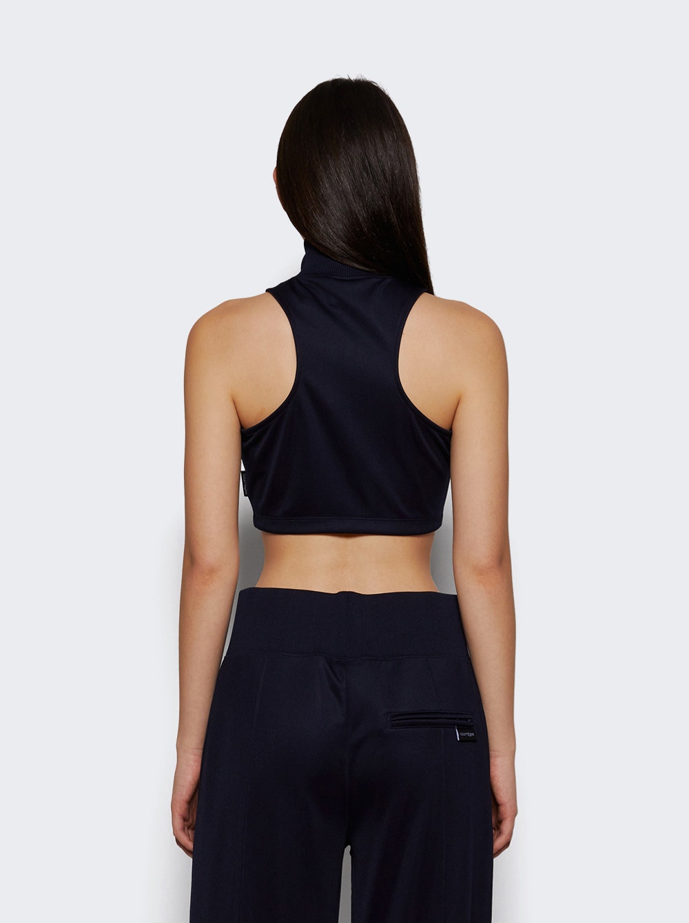 Women | Courrèges | Scuba Tracksuit Interlock Cropped Jacket | Navy