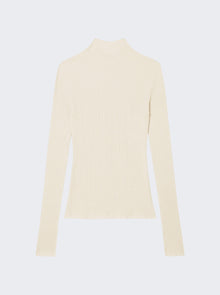 Women | Courrèges | Mockneck Light Rib Sweater Heritage White