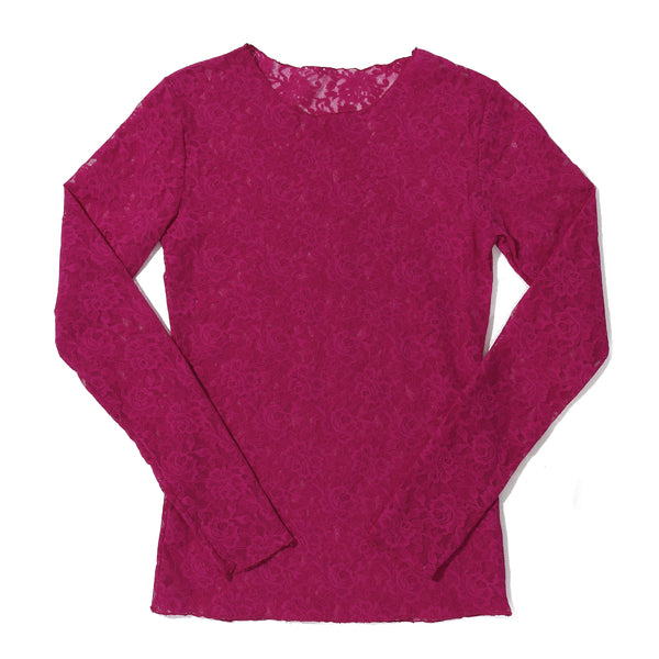 Signature Lace Long Sleeve Top | From The Vine (Red)