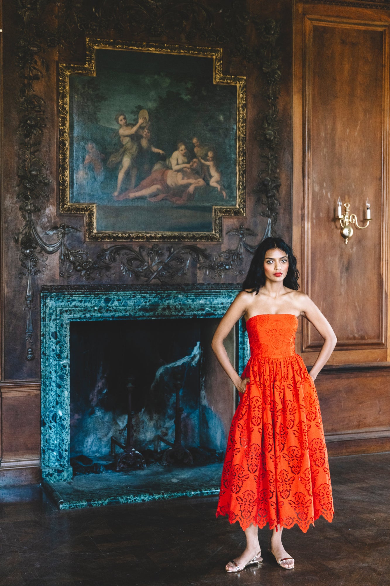 Torres Dress | Red Embroidered Eyelet