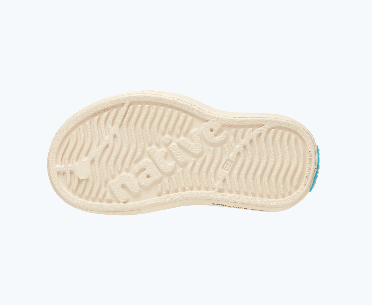 Bottom view of a Native Shoes Kids Miles Bloom Kids | Bone White/ Bone White Footwear