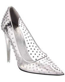 Valentino | Womens | Rockstud 110 Vinyl & Leather Pump | Silver
