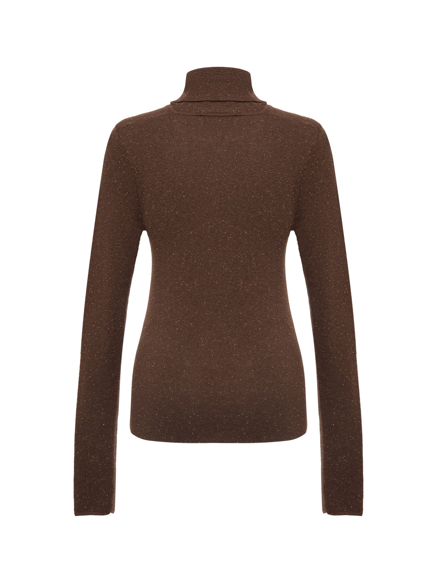 Turtleneck Knit Top | Heather Brown