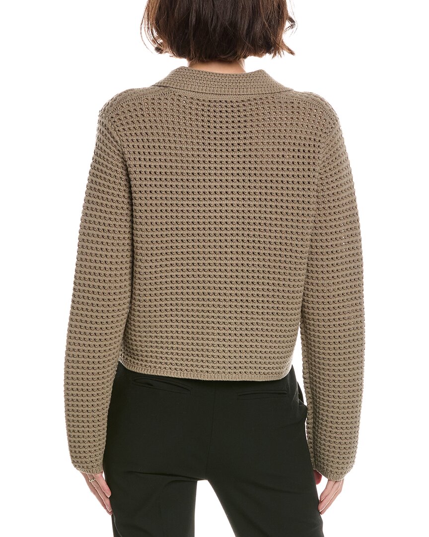 Vince | Womens | Crochet Stitch Cardigan | Green
