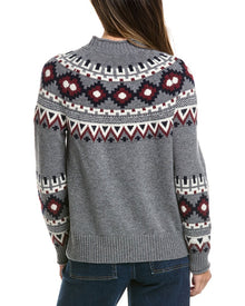 Alashan Cashmere | Womens | Vail Fair Isle Mock Neck Wool Sweater | Brown