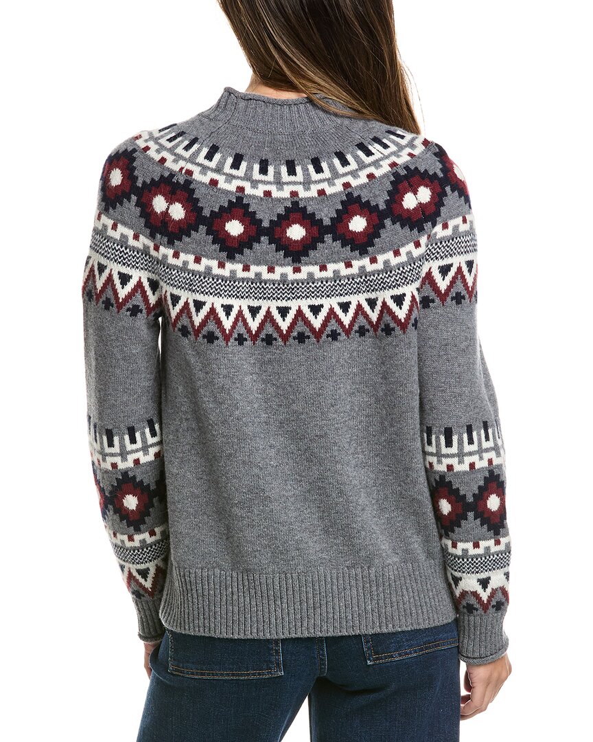 Alashan Cashmere | Womens | Vail Fair Isle Mock Neck Wool Sweater | Brown