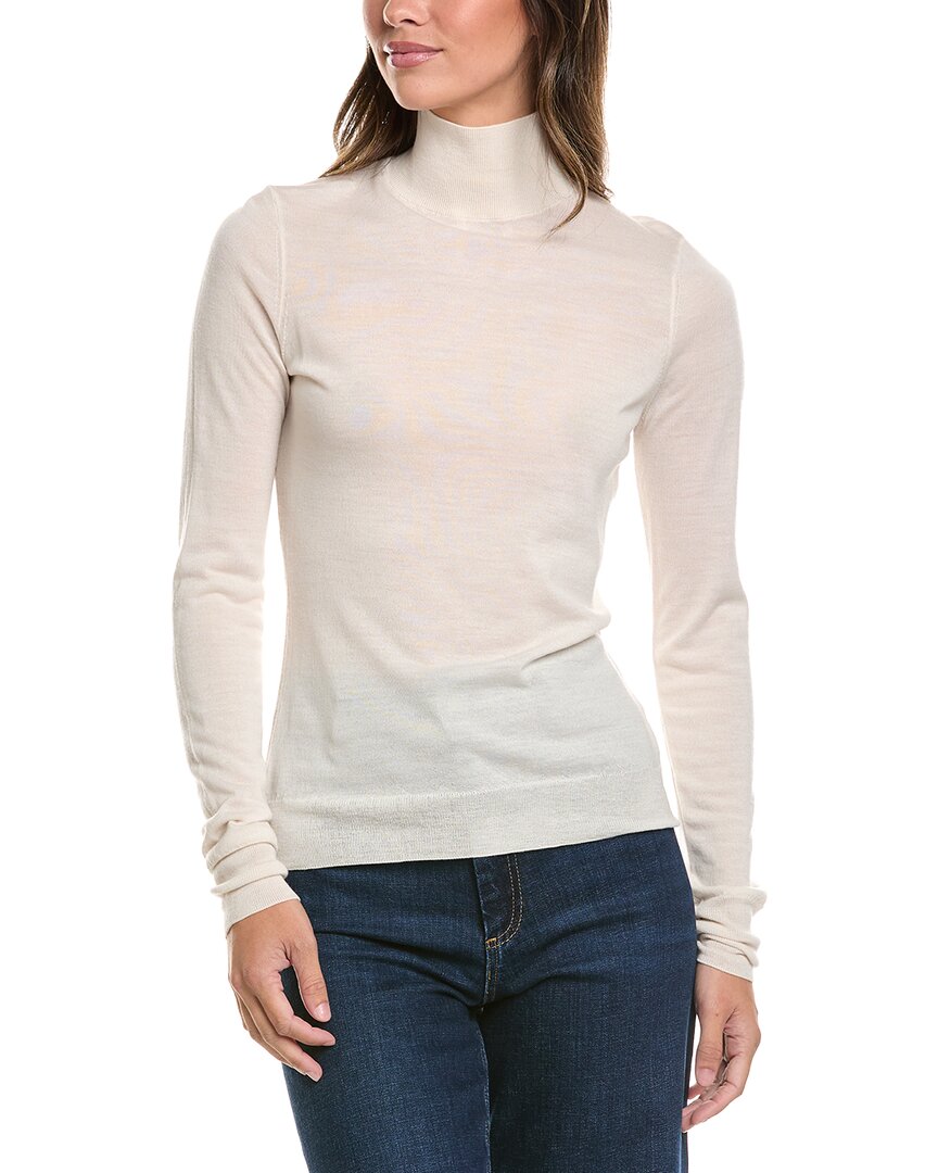 FRAME Denim | Womens | The Slim Turtleneck Wool Sweater | White