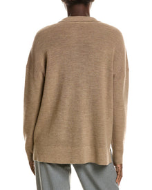 EILEEN FISHER | Womens | Classic Henley Wool Sweater | Brown