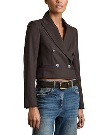 Reiss | Womens | REISS Orianna Cropped Wool-Blend Blazer | Brown