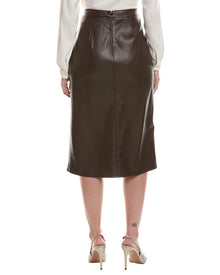 L'AGENCE | Womens | Milann Midi Snap Front Skirt | Brown