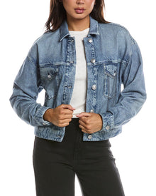 rag & bone | Womens | Miramar Terry Trucker Jacket | Blue