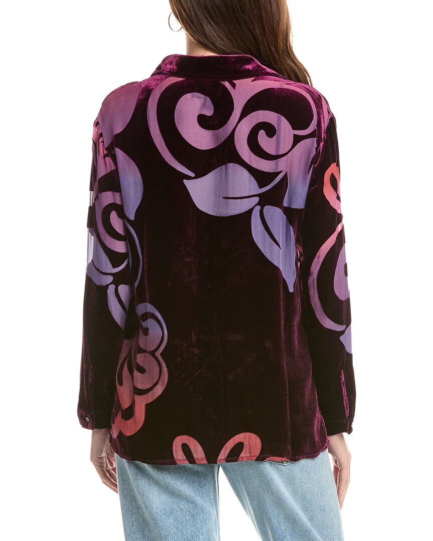Johnny Was | Womens | Bess Button-Down Silk-Blend Shirt | Black