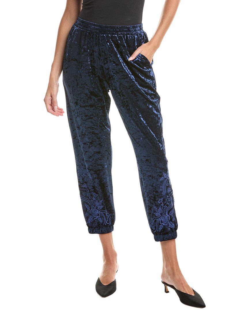 Johnny Was | Womens | Crushed Velvet Jogger | Blue