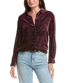 Johnny Was | Womens | Maisen Button-Down Silk-Blend Tunic | Red