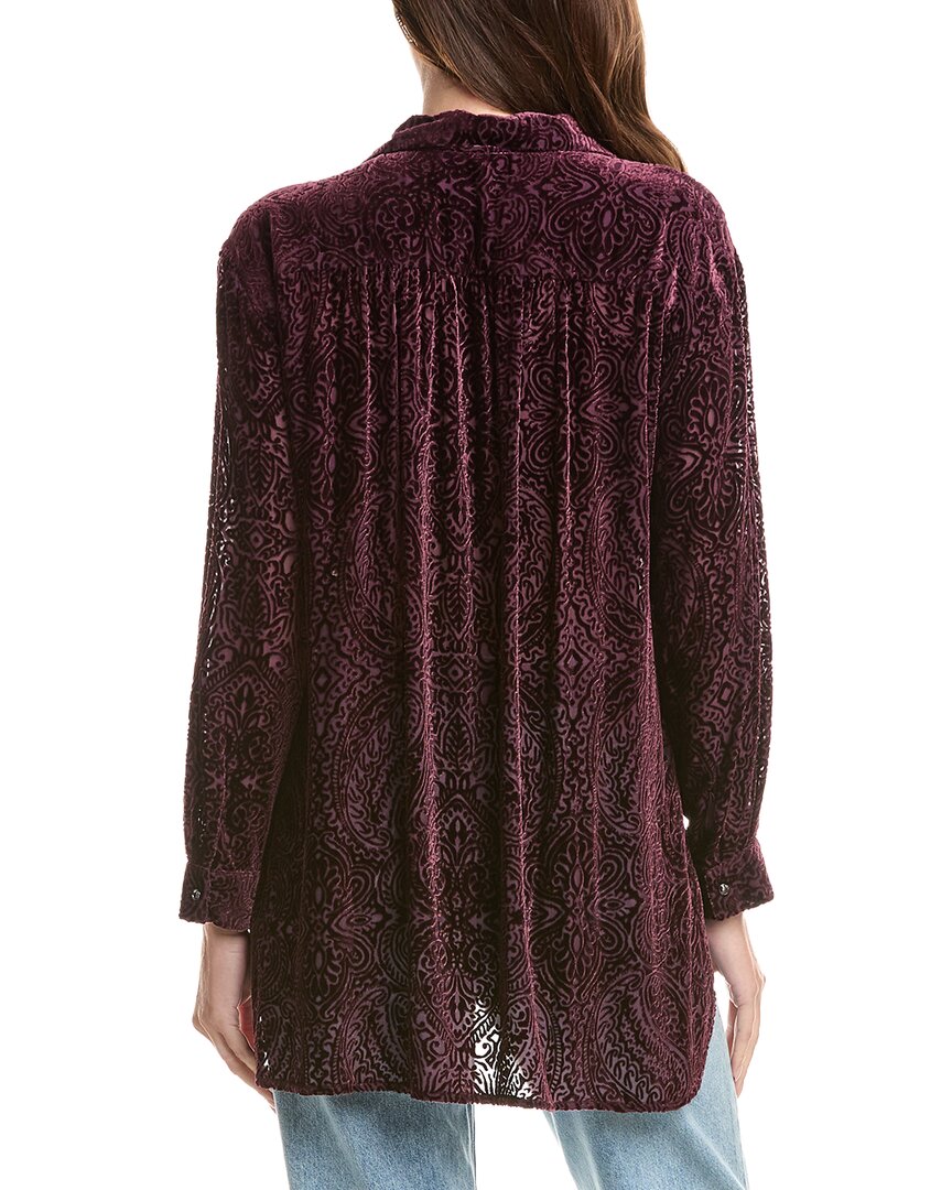 Johnny Was | Womens | Maisen Button-Down Silk-Blend Tunic | Red