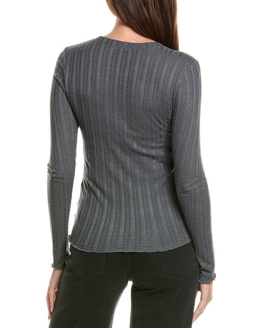 Splendid | Womens | Pointelle Top | Gray