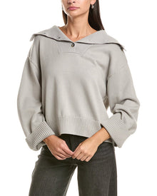 rag & bone | Womens | Quinn Polo Wool-Blend Sweater | Grey
