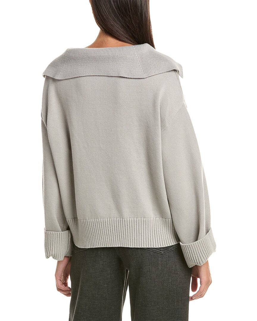 rag & bone | Womens | Quinn Polo Wool-Blend Sweater | Grey