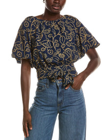 tyler boe | Womens | Hannah Print Knit Top | Navy