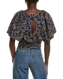 tyler boe | Womens | Hannah Print Knit Top | Navy