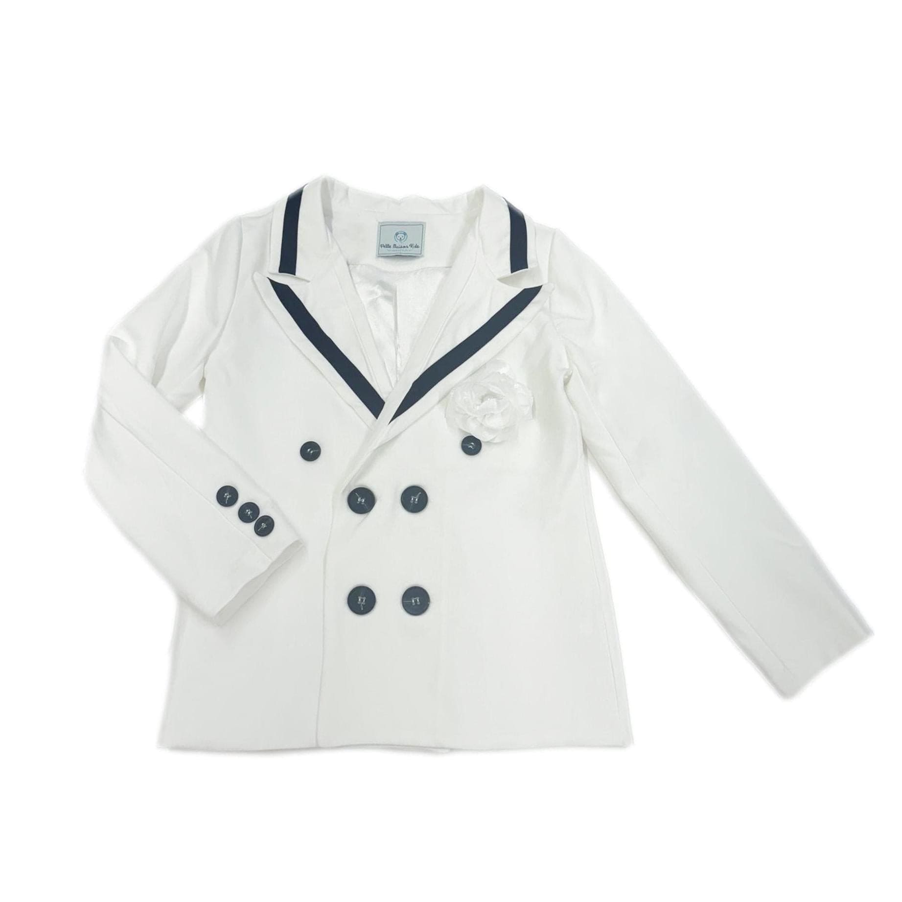 Boy | Alex Blazer With Black Contrast Line | White