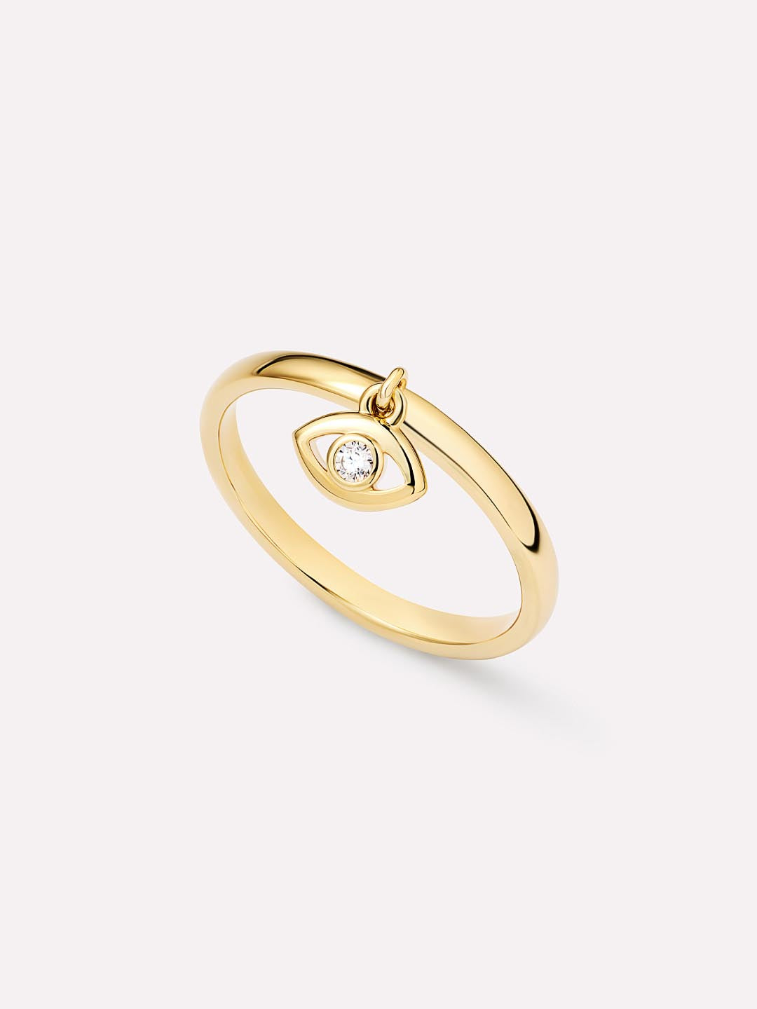 14K Gold Plated Cubic Zirconia Charm Rings Evil Eye Spiritual Goodluck Band Rings For Women Ana Luisa Tanner