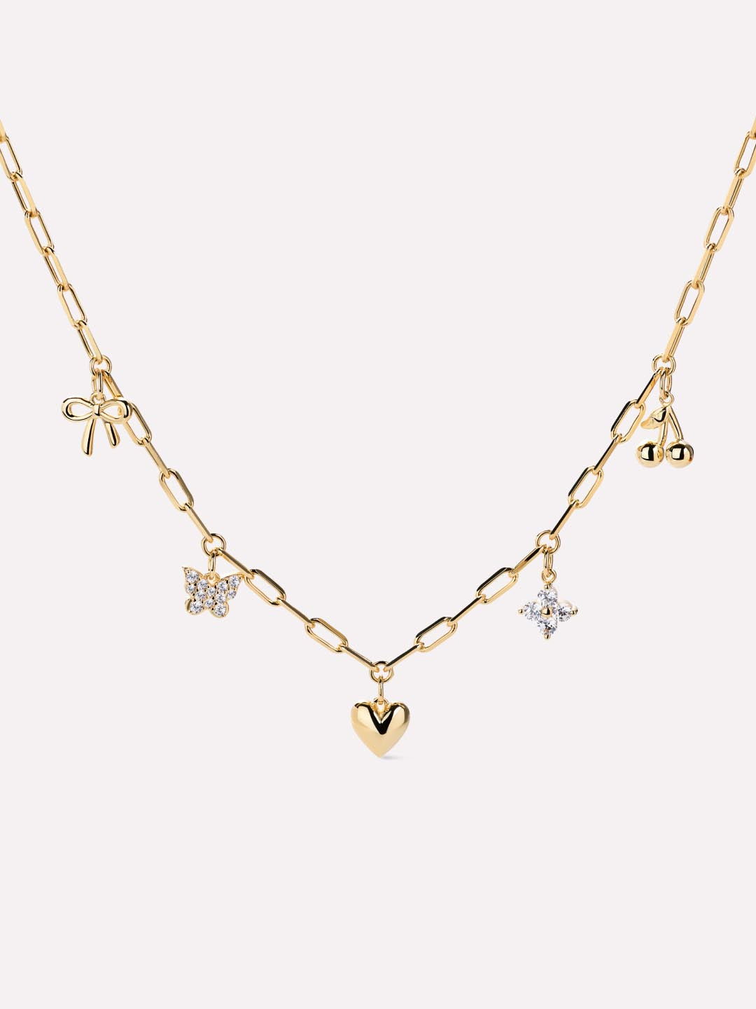 14K Gold Plated Cubic Zirconia Enamel Statement Bow Butterfly Heart Star Cherry Clasp Pendant Necklaces For Women Ana Luisa The Everyday Charm Necklace