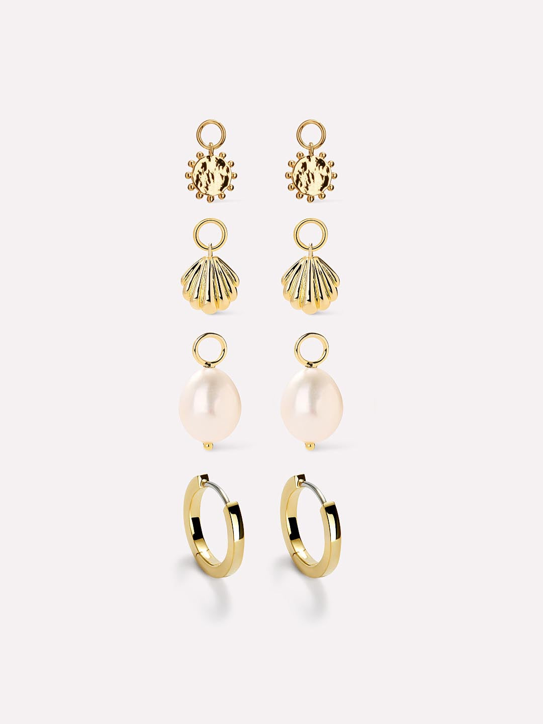 Earring Charms - By The Beach Starter Kit | 14K Gold on Brass | Freshwater Pearls