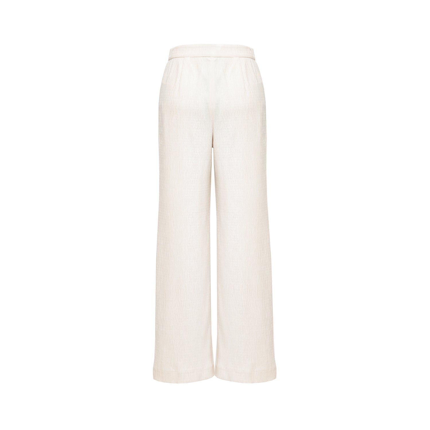Velvet Pleated Straight Pants | White