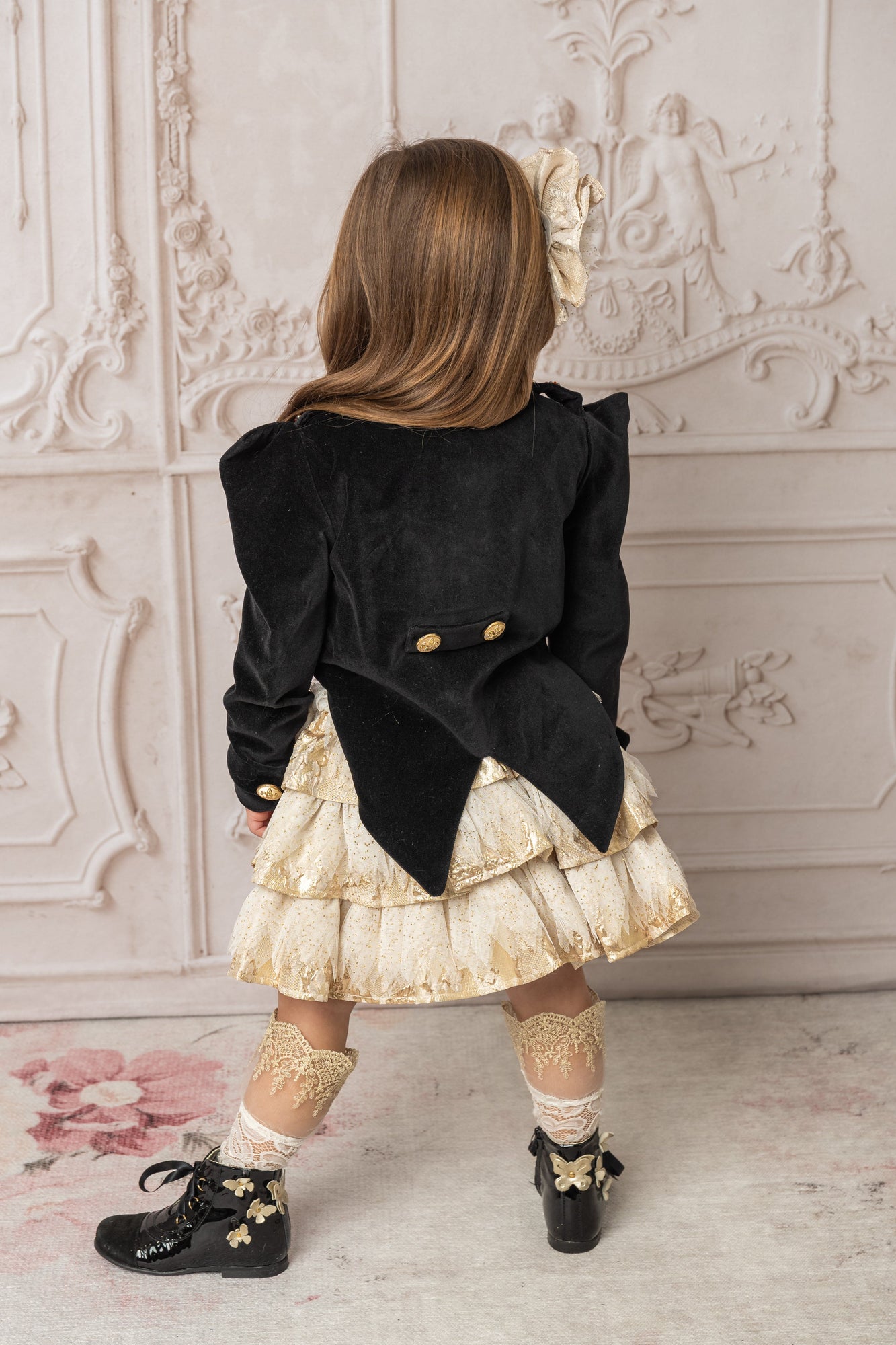 Girl | Charlie Velour Girls' Jacket | Black