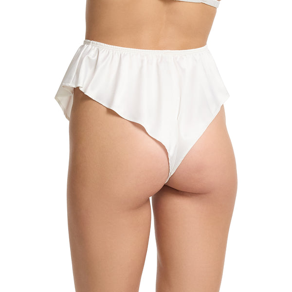 Satin Sleep Flutter Tanga | Light Ivory