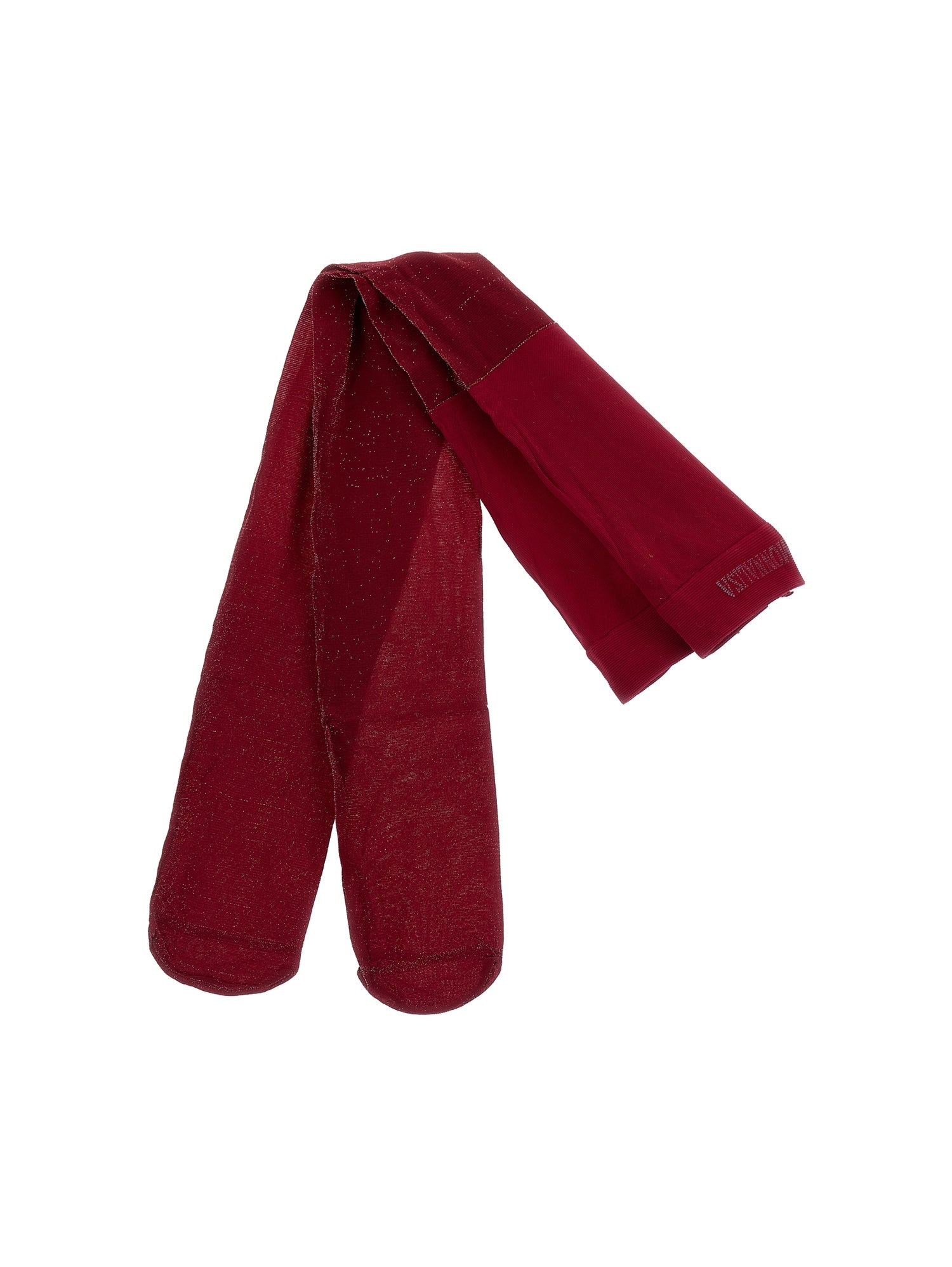 Girls | Lurex Tights | Red/Silver