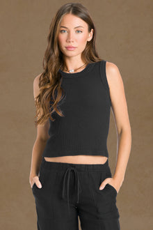 Women | Vintage Thermal Fast Back Tank | Black