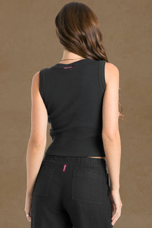 Women | Vintage Thermal Fast Back Tank | Black