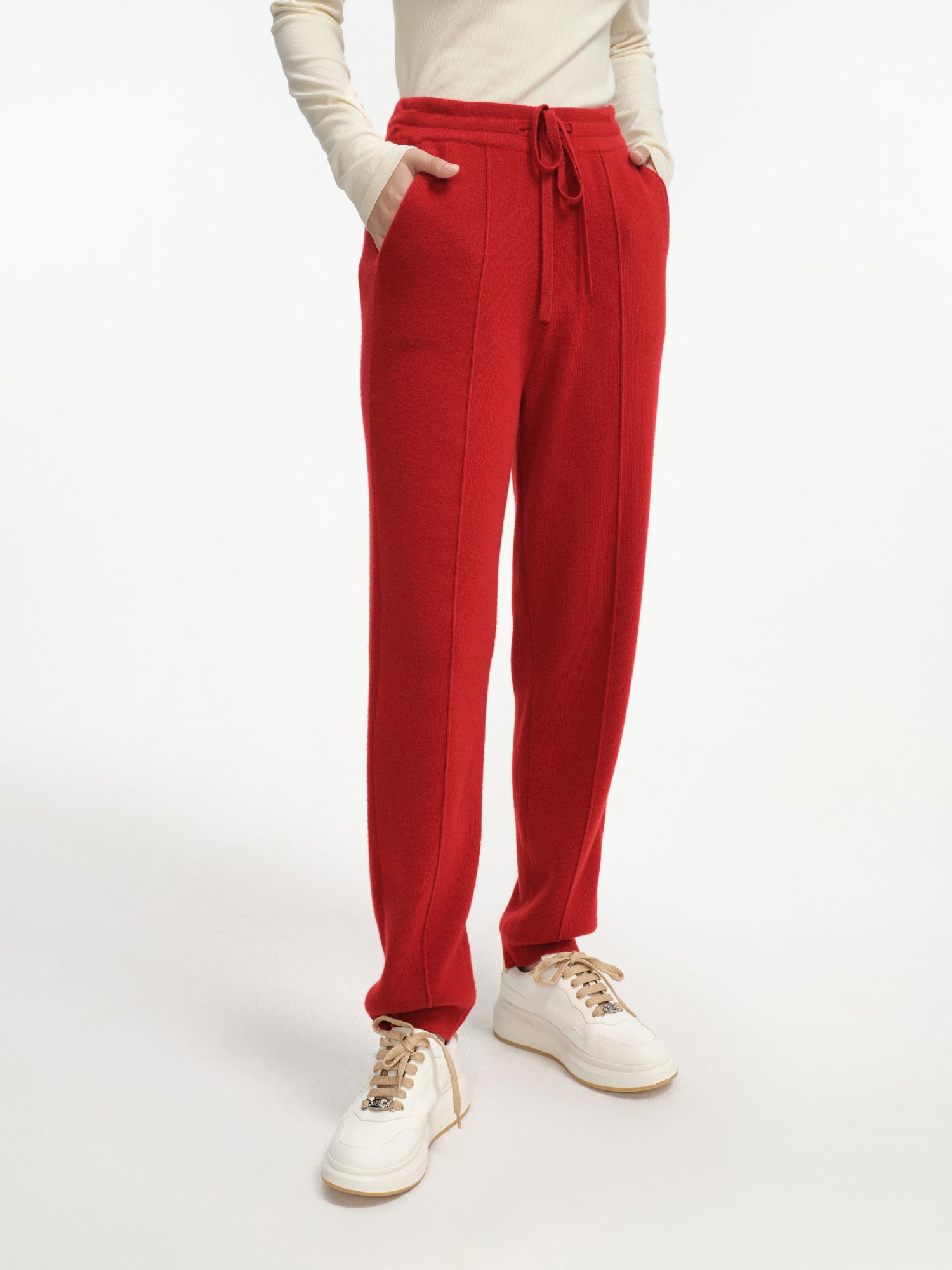 Cashmere Jogger Pants | Red