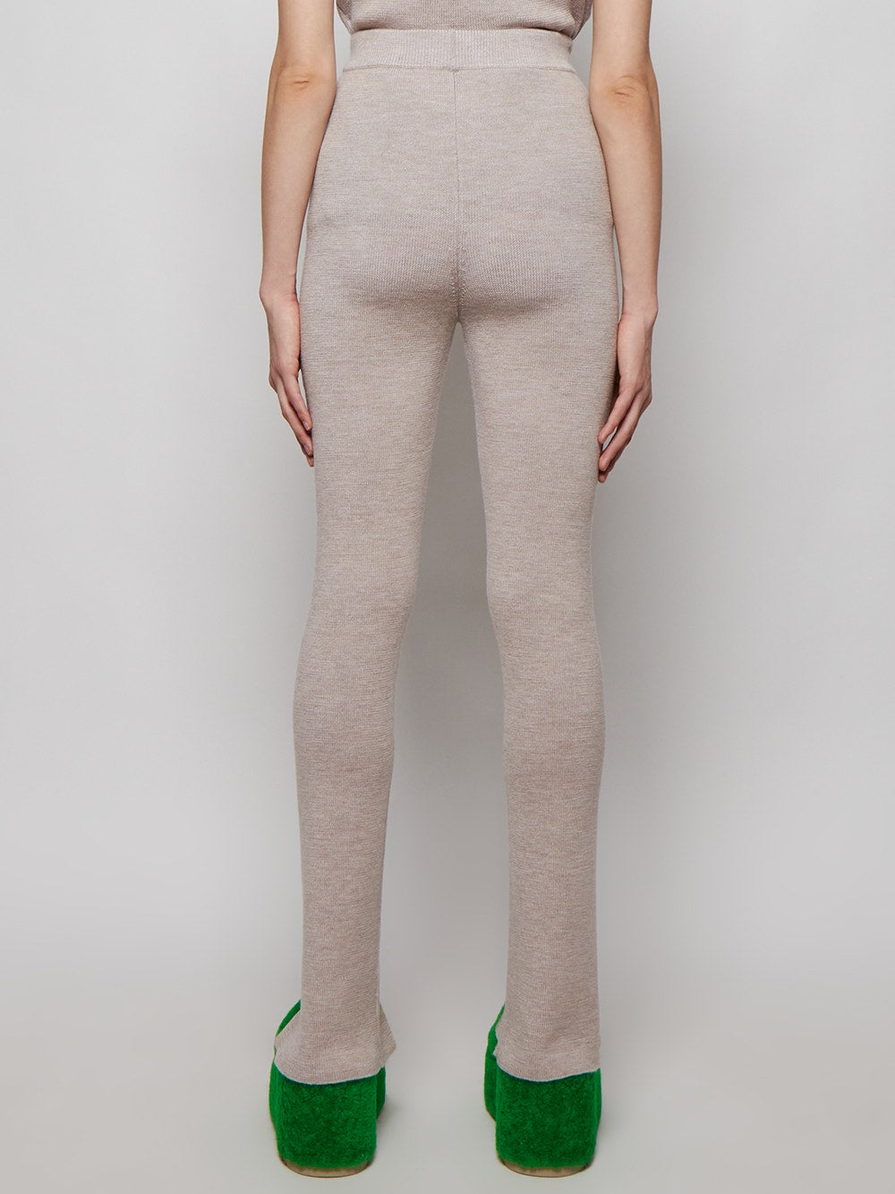 Magda Butrym | Fitted Knit Trousers | Beige