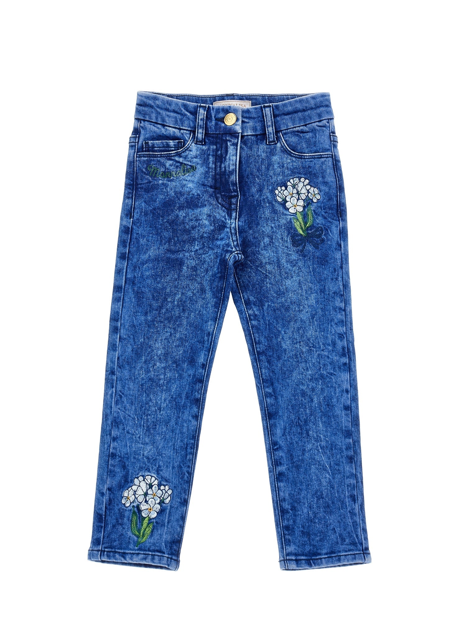 Girls | Embroidered Denim Jeans | Denim/Sky Blue