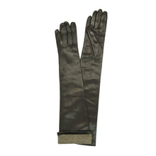 Womens | Made In Italy Elbow Length Leather Gloves | Chocolate