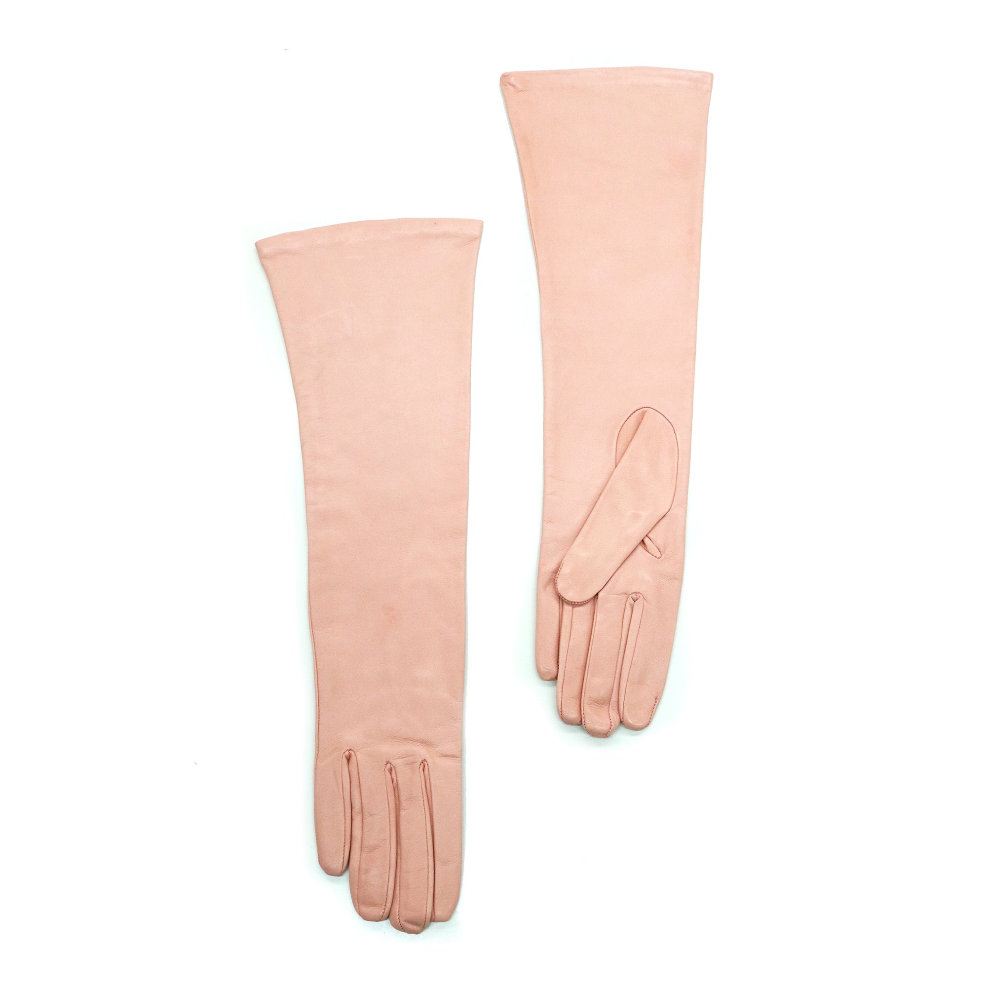 Womens | Made In Italy Long Leather Gloves | Pink Bloom