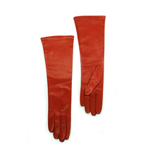 Womens | Made In Italy Long Leather Gloves | Orange
