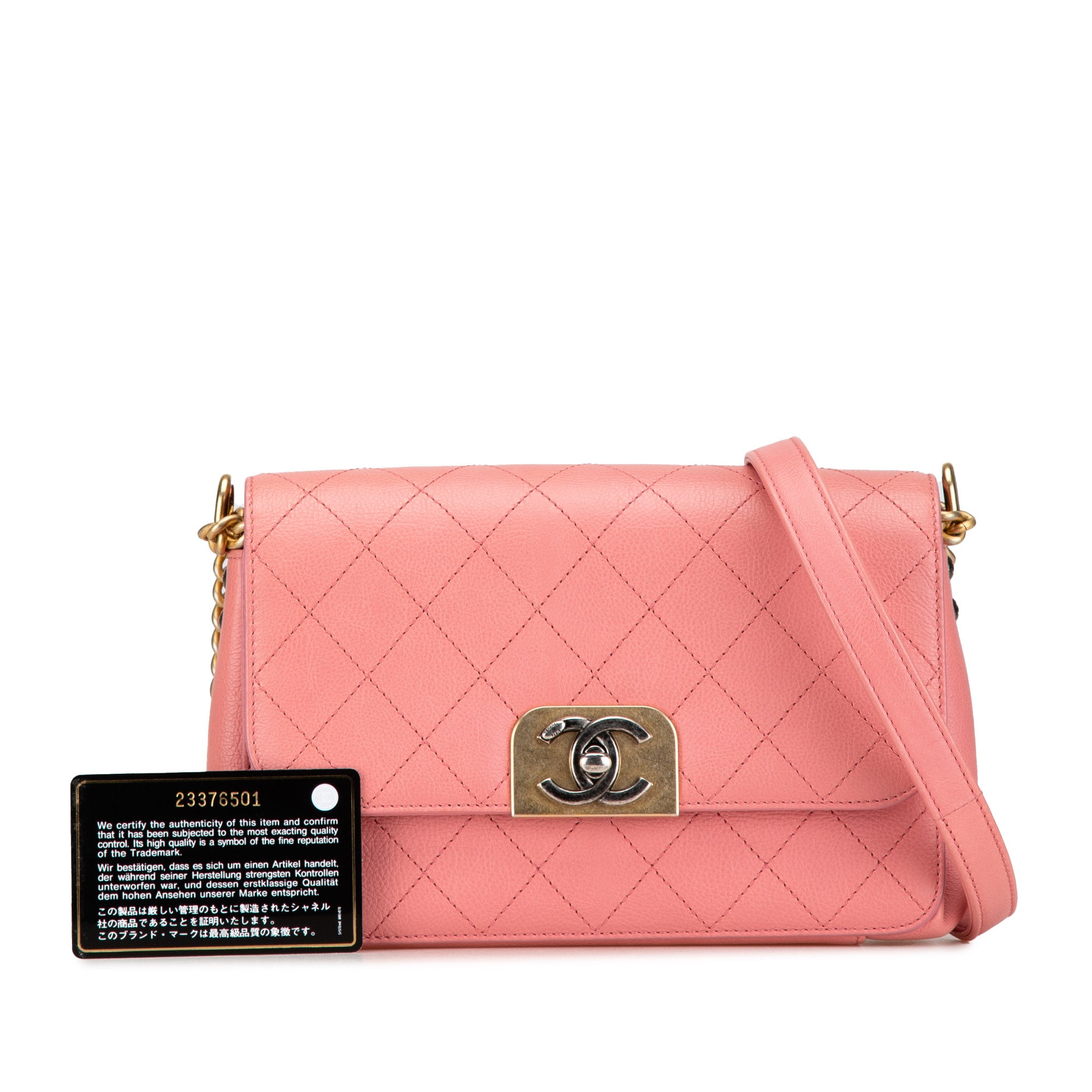 Chanel | Pre-Owned Quilted Calfskin Straight Lined Flap - II | Pink