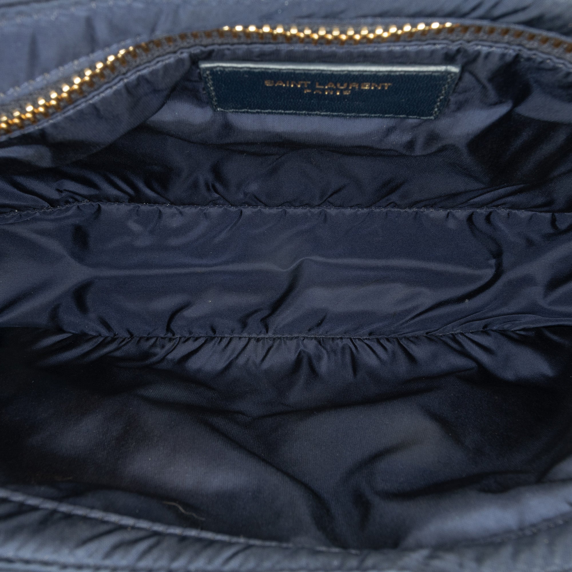 Saint Laurent | Pre-Owned Nylon Le 5 a 7 Shoulder Bag | Blue/Navy