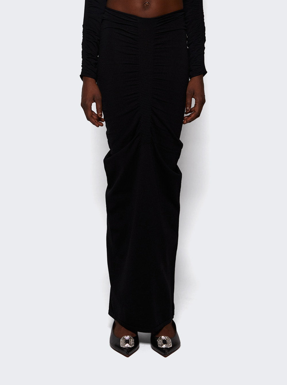 Women | alexanderwang | Ruched Midi Skirt Black