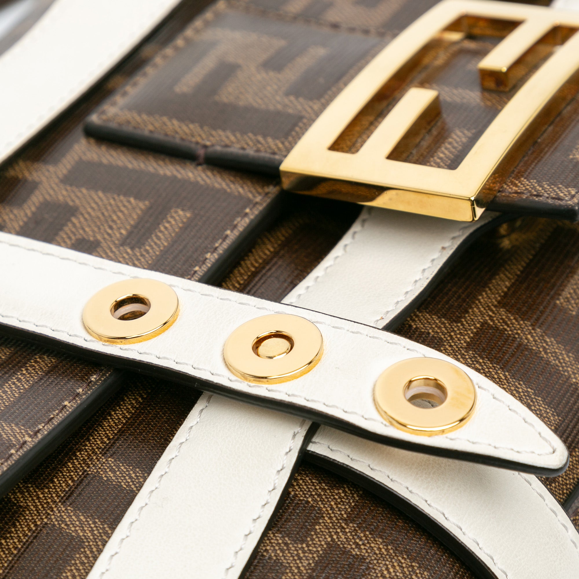 Fendi | Pre-Owned Zucca Glazed Fabric Cage Baguette Satchel - I | Brown