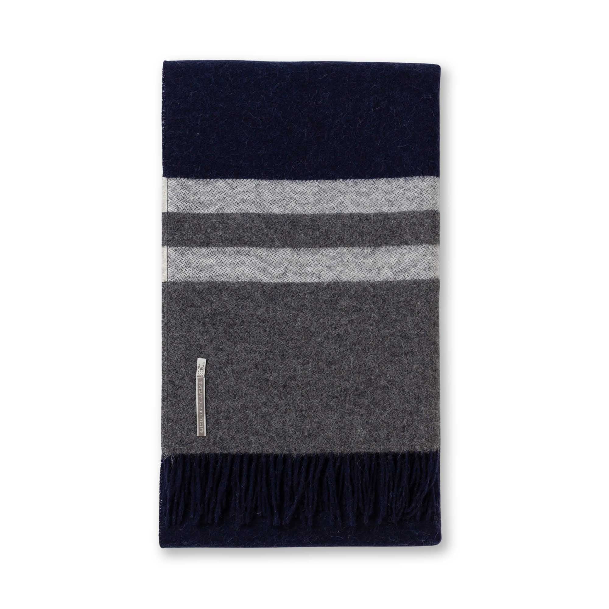Canyon Throw | Navy/Dark Grey/Ivory