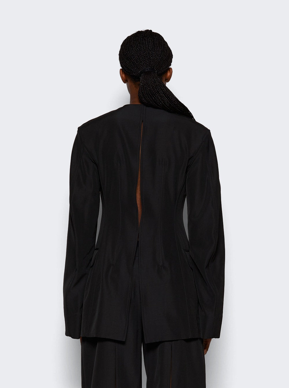 Women | alexanderwang | Collarless Jacket With Slits | Black
